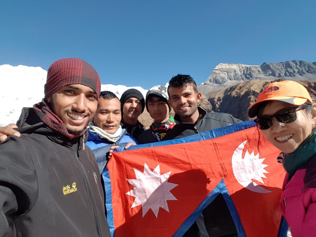 Our Guide and porter team at Annapurna Base Camp.