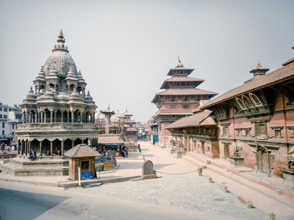 Historic Patan Durbar Square with traditional Newari architecture and rich cultural heritage in Nepal.