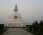 The serene World Peace Stupa is a symbol of tranquility and harmony in Lumbini.