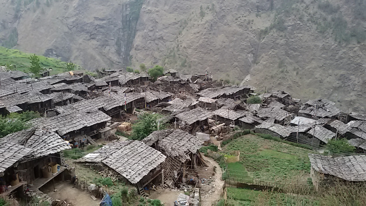 Gatlang Village damage after the 2015 earthquake in Nepal.