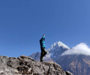 MR. Rajan doing Surya Namaskar in everest Region.