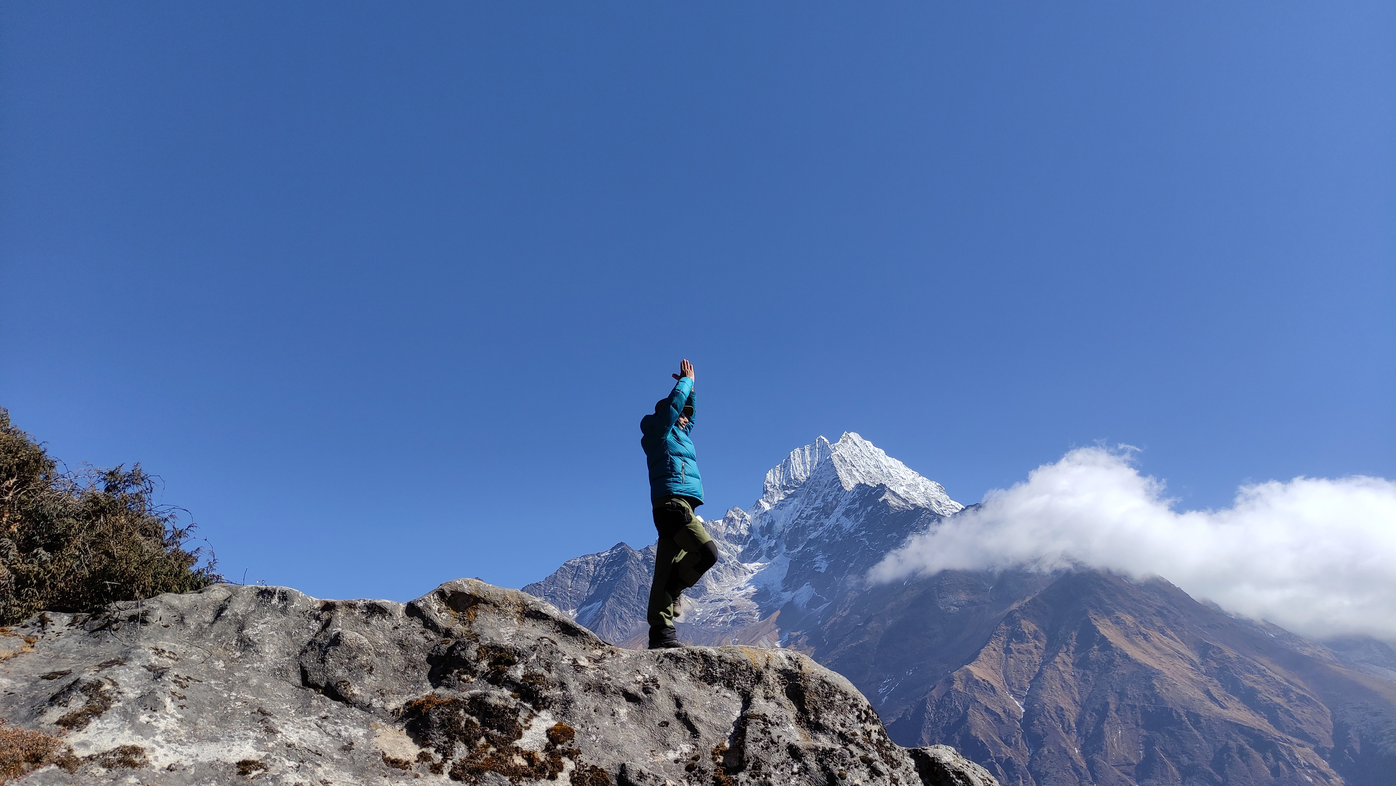 MR. Rajan doing Surya Namaskar in everest Region.