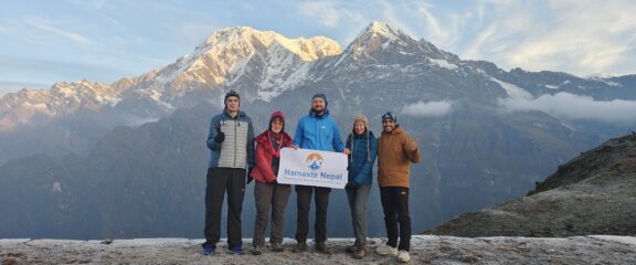 Team Namaste Nepal at Mardi Himal Upper View Point.,