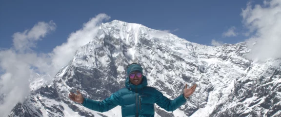 Breathtaking mountain view from the top of Cherko Ri during the Langtang Trek in Nepal.