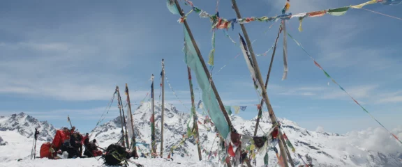 Breathtaking mountain view from the top of Cherko Ri during the Langtang Trek in Nepal.