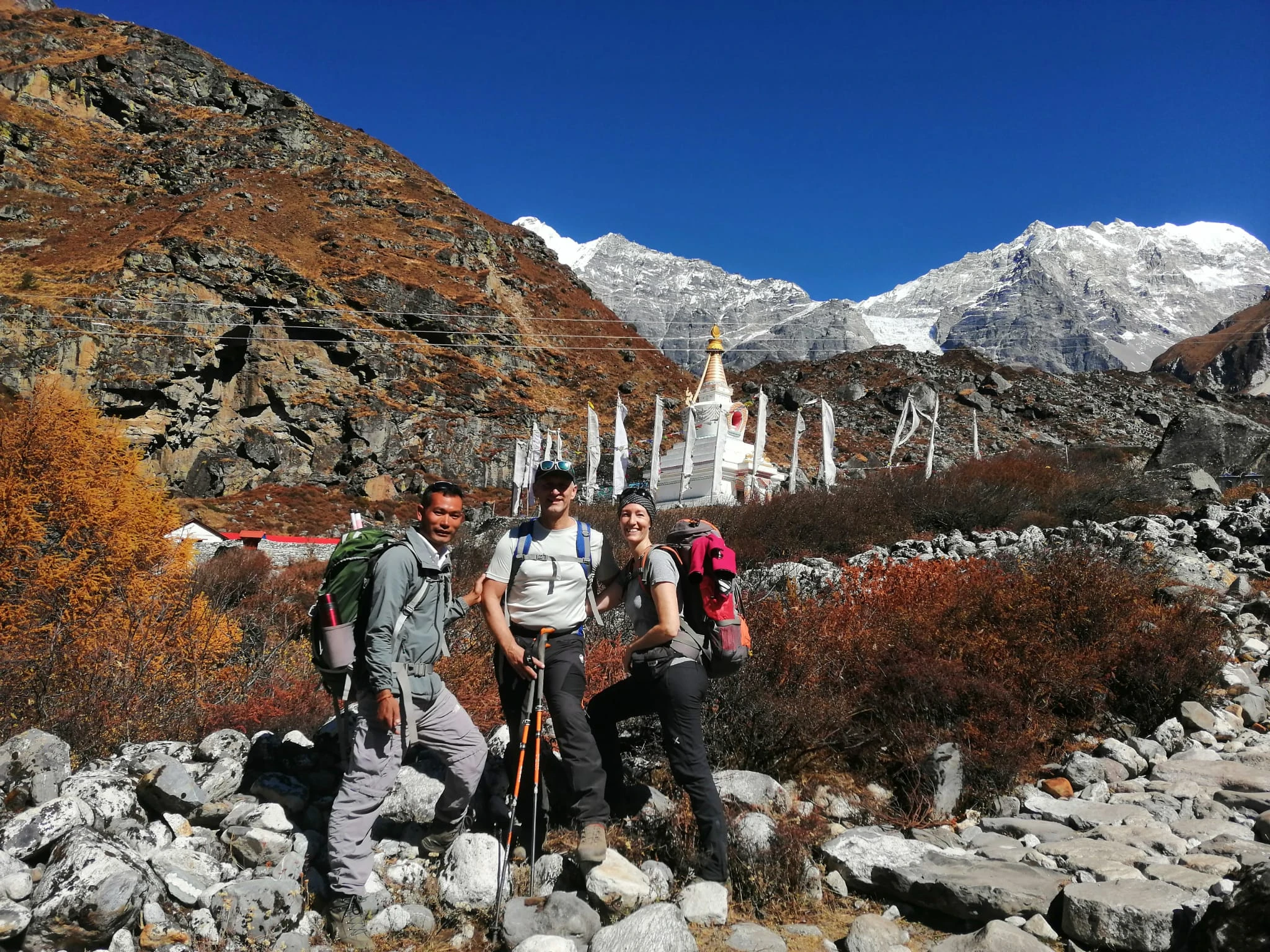 Near Kyangin Gumpa, surrounded by the Himalayas.