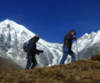 75-year man climbs Tserko Ri, overcoming physical challenges with inspiring resilience on the Langtang Valley Trek.