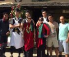 Tourists dressed in traditional Gurung attire, experiencing and celebrating the vibrant culture of the Gurung community.