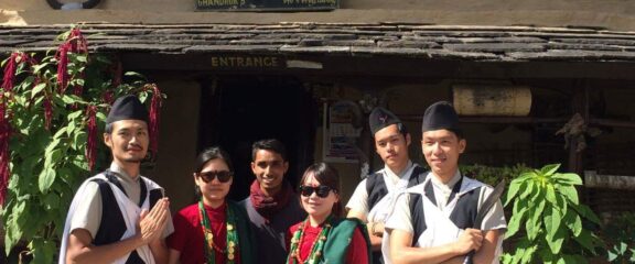 Gurung cultural dress, immersing themselves in the authentic cultural experience and customs of the Gurung people.