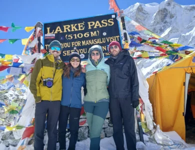 Larke La Pass (5,106m) – A breathtaking high mountain pass on the Manaslu Circuit Trek in Nepal.