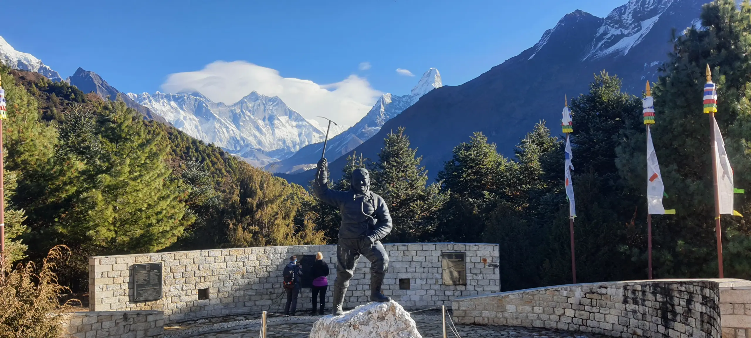 Namche View Point during acclimatization day at Namche Bazaar.