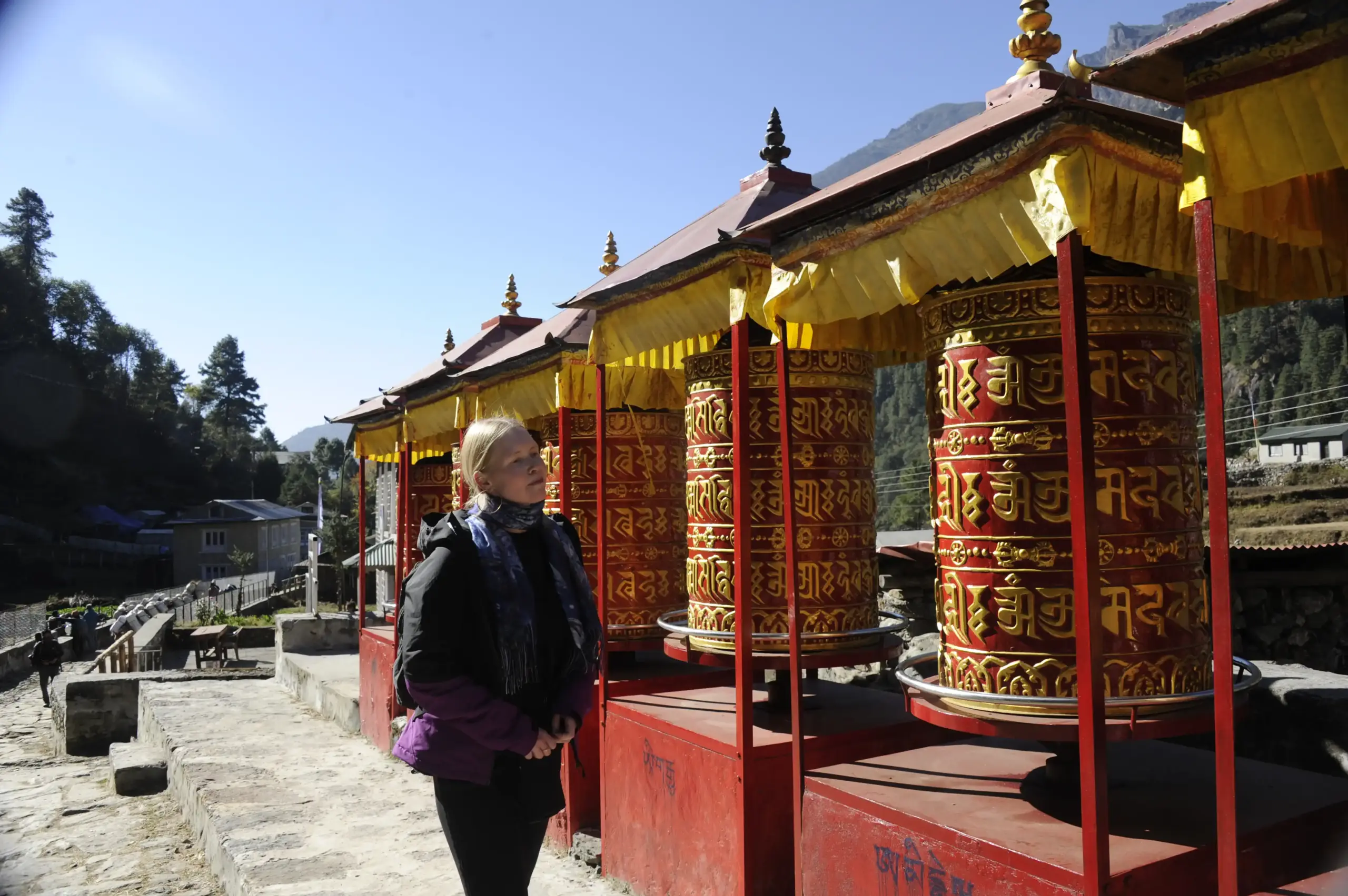 Trekking back to Lukla after completing the Everest Base Camp trek.