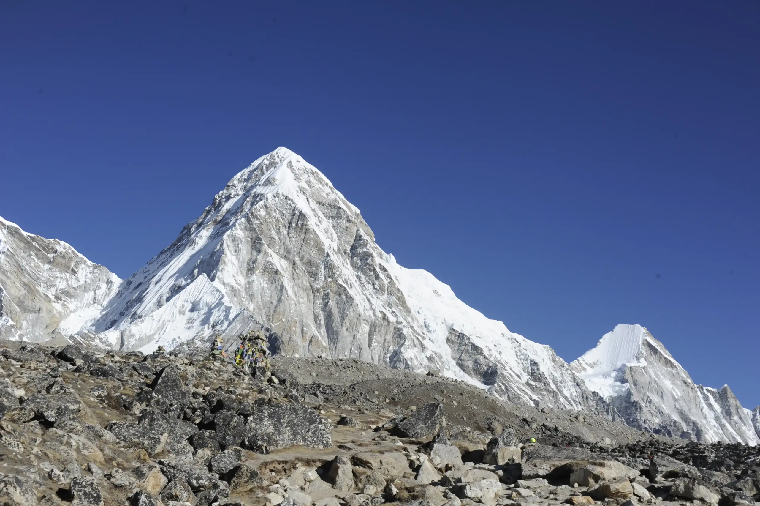 Pumori mountain view on the Everest Base Camp Trek.