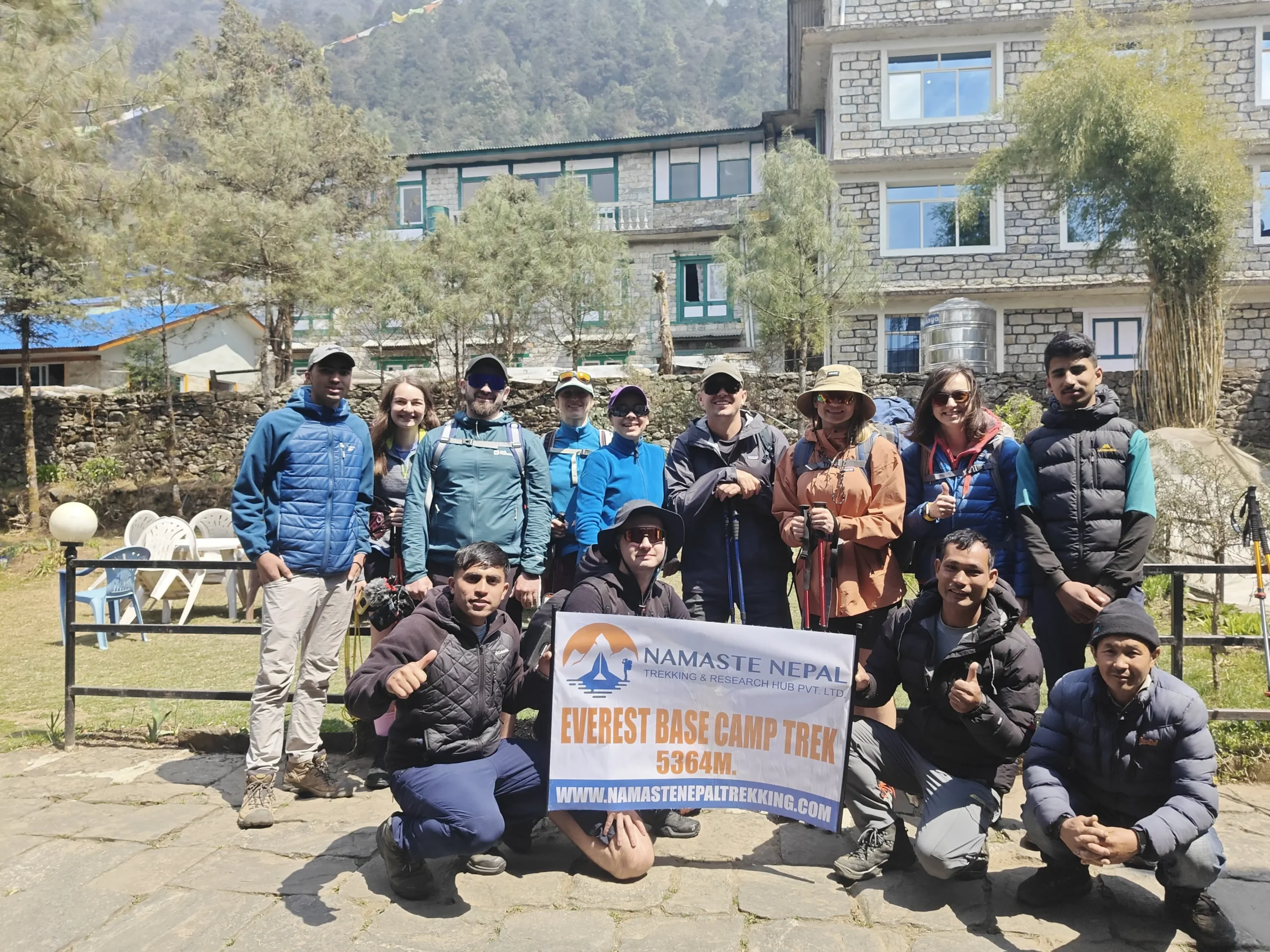 Welcoming our Everest Base Camp Trek Team by our Sherpa Team.