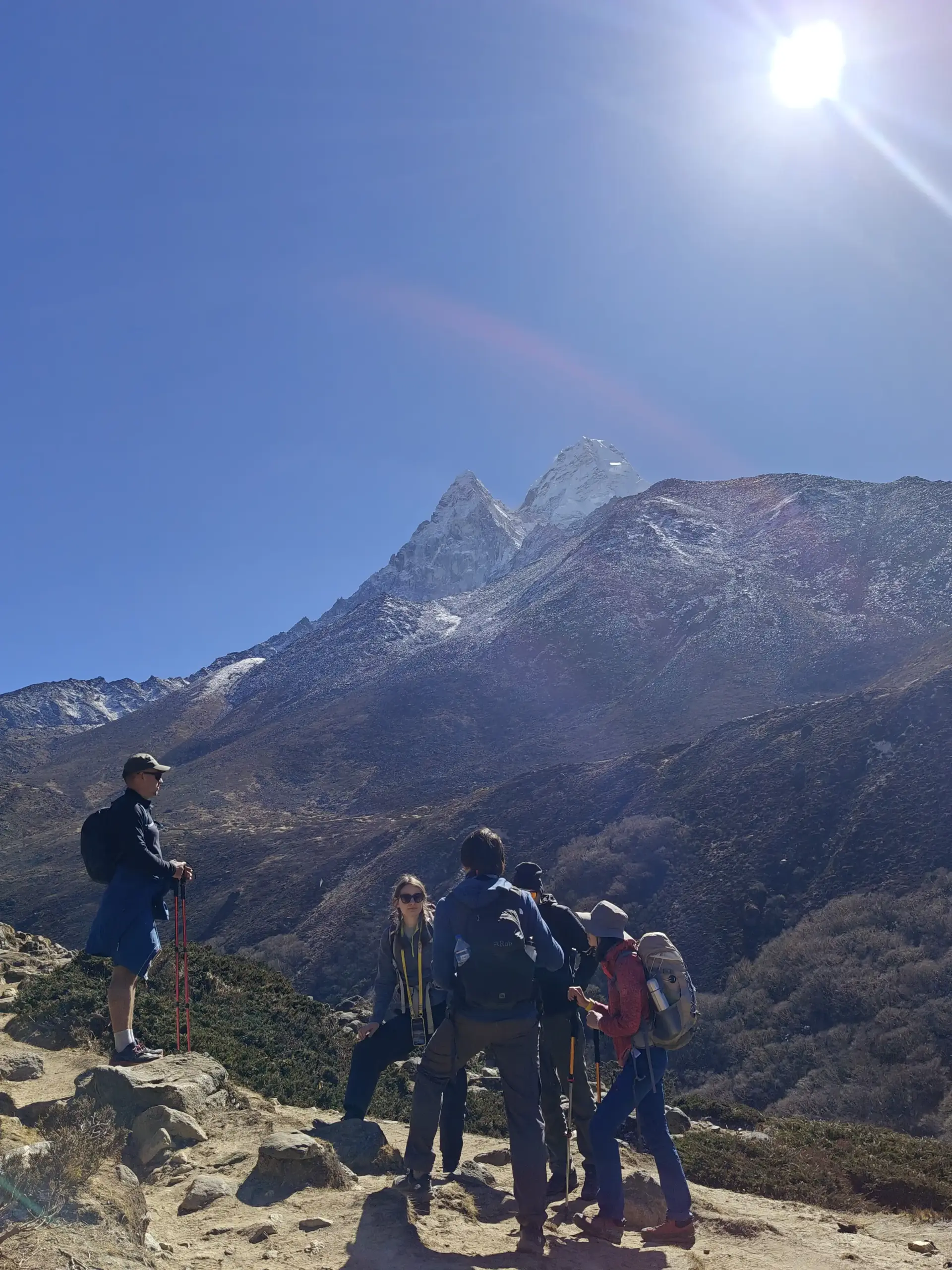 Our group Trekking towards the Lobuche Village from Dingboche village during the Everest Base Camp Trek.