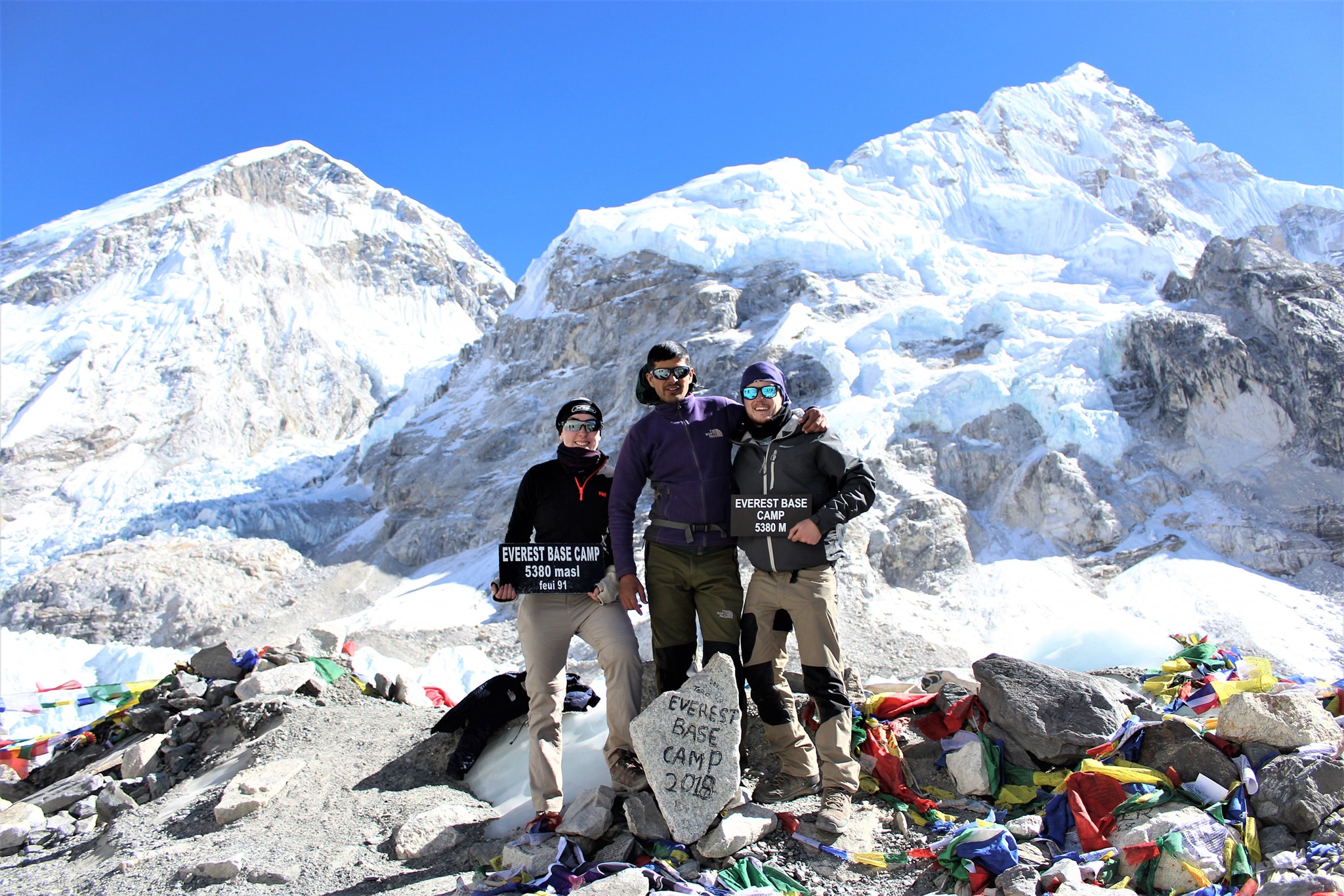 our clients are in Everest Base Camp With Guide Durga.