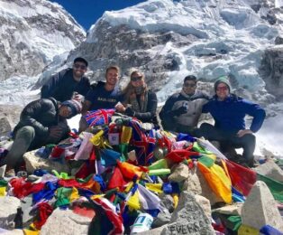 Durga in Everest Base Camp With his Group.