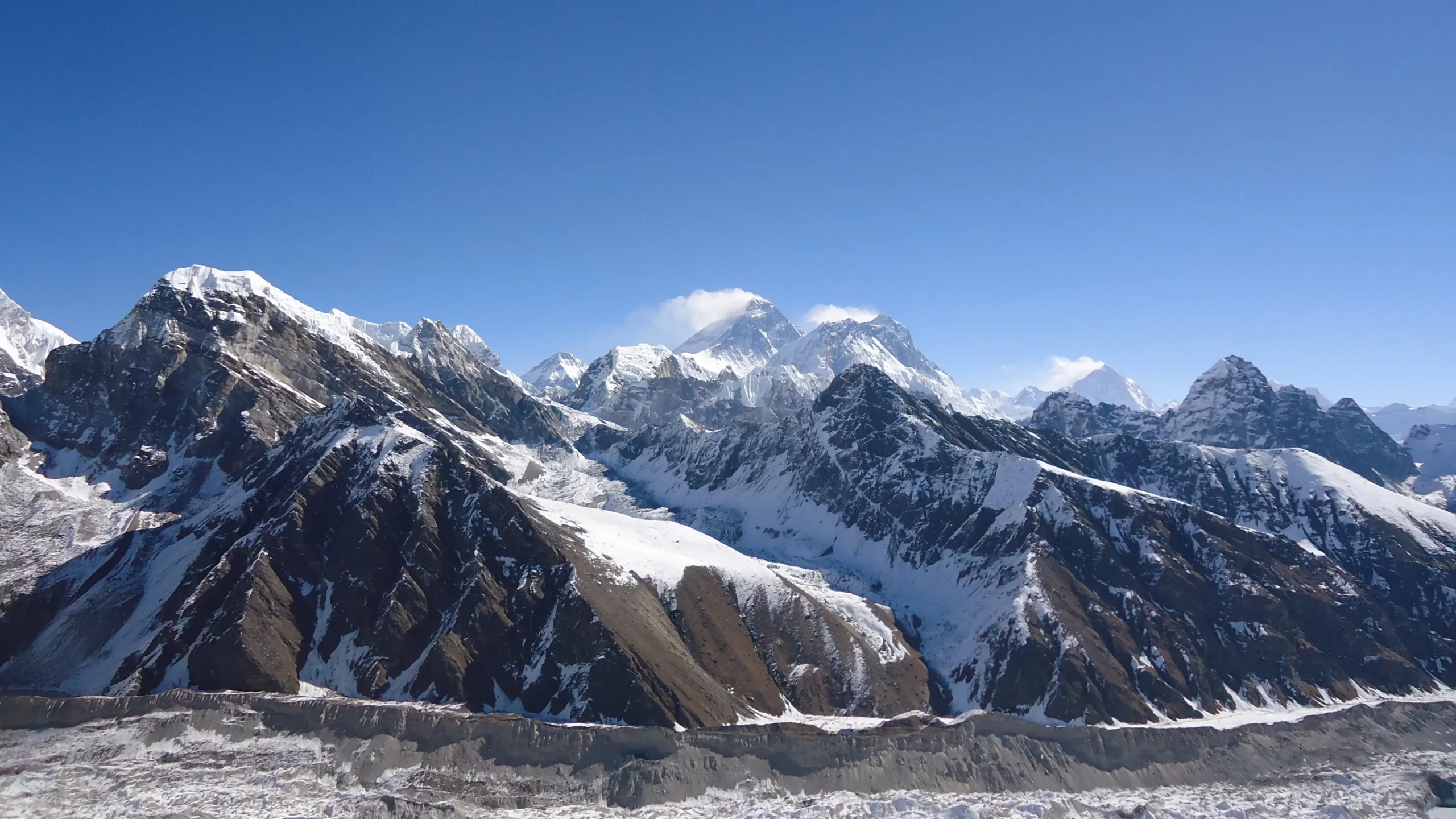 Everest from Gokyo Ri – Stunning view of Mount Everest from the top of Gokyo Ri during the Everest Base Camp Trek via Gokyo Lake and Chola Pass.