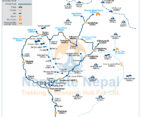 A map displaying the challenging Three Passes Trek route, covering Renjo La, Cho La, and Kongma La, along with Everest Base Camp.