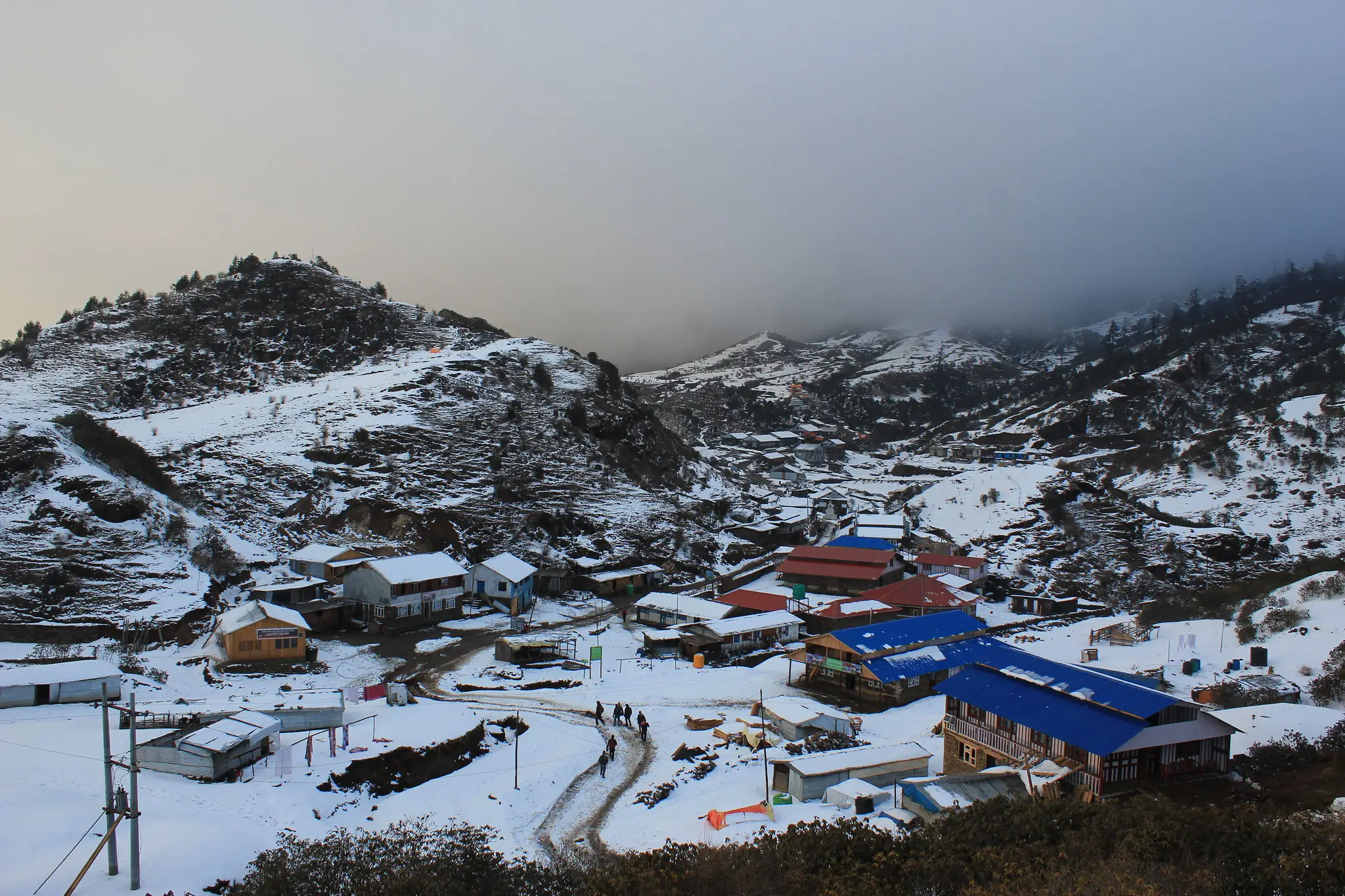 Kalinchowk Village durint the Winter.