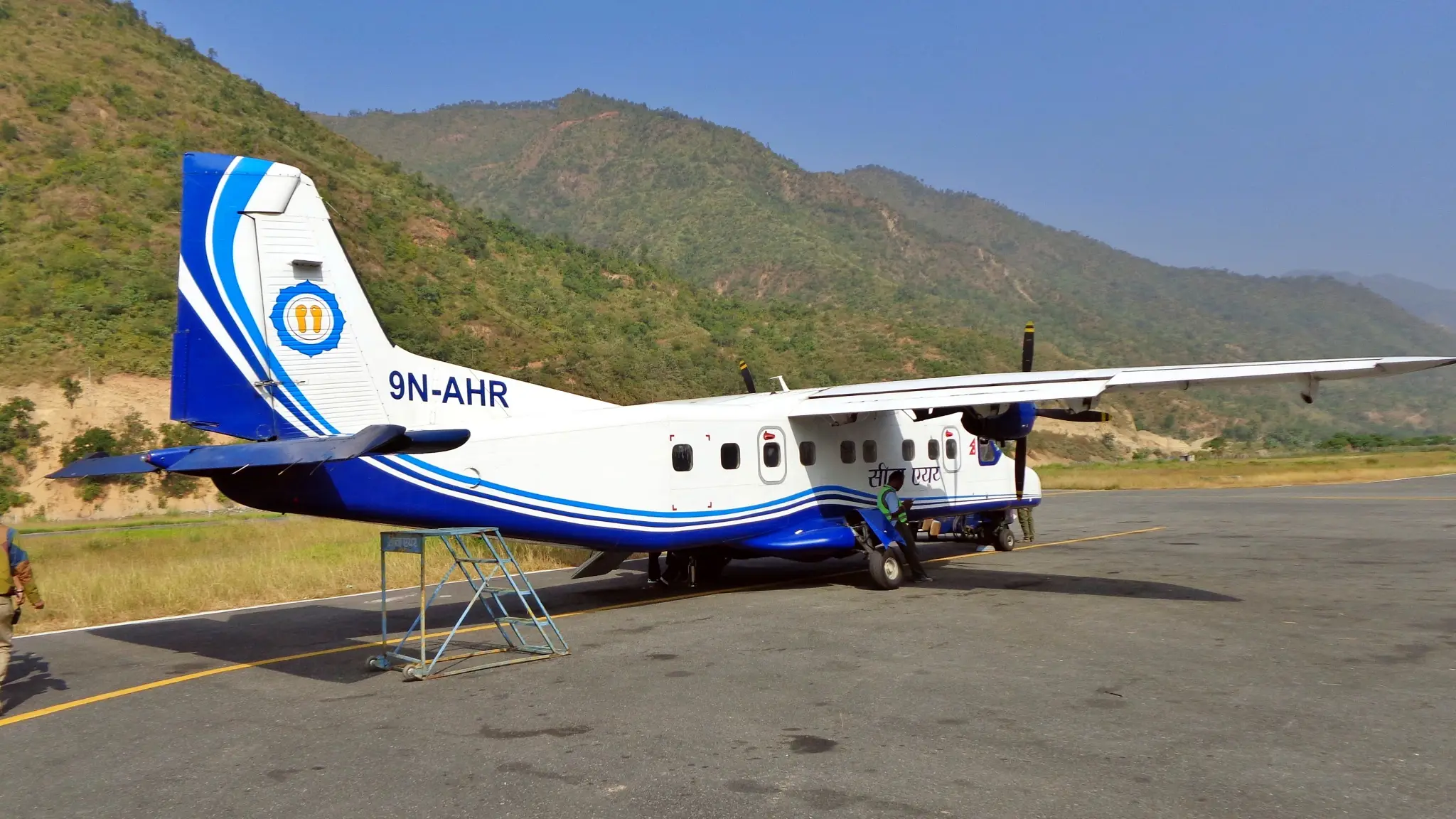 Aircraft stand by in Ramechhap airport.