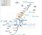 Short Annapurna Base Camp Trek map outlining a condensed route to ABC.