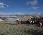 The dramatic ritual of demon effigy burning on the final day of Tiji Festival in Lo-Manthang.