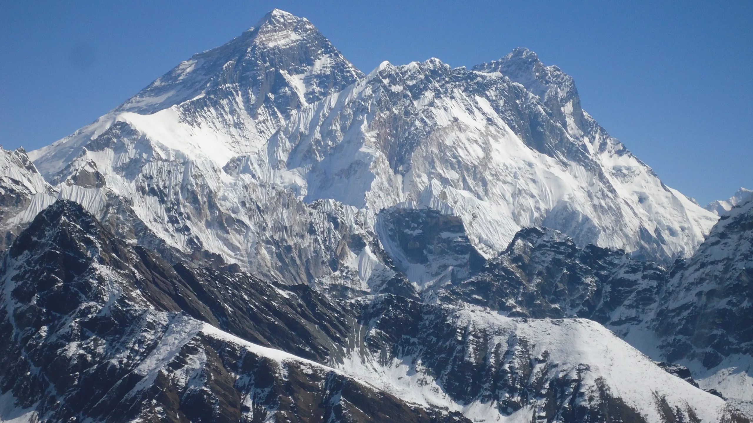 Spectacular view of Mt. Everest from Gokyo Ri during the Everest Three Passes Trek.