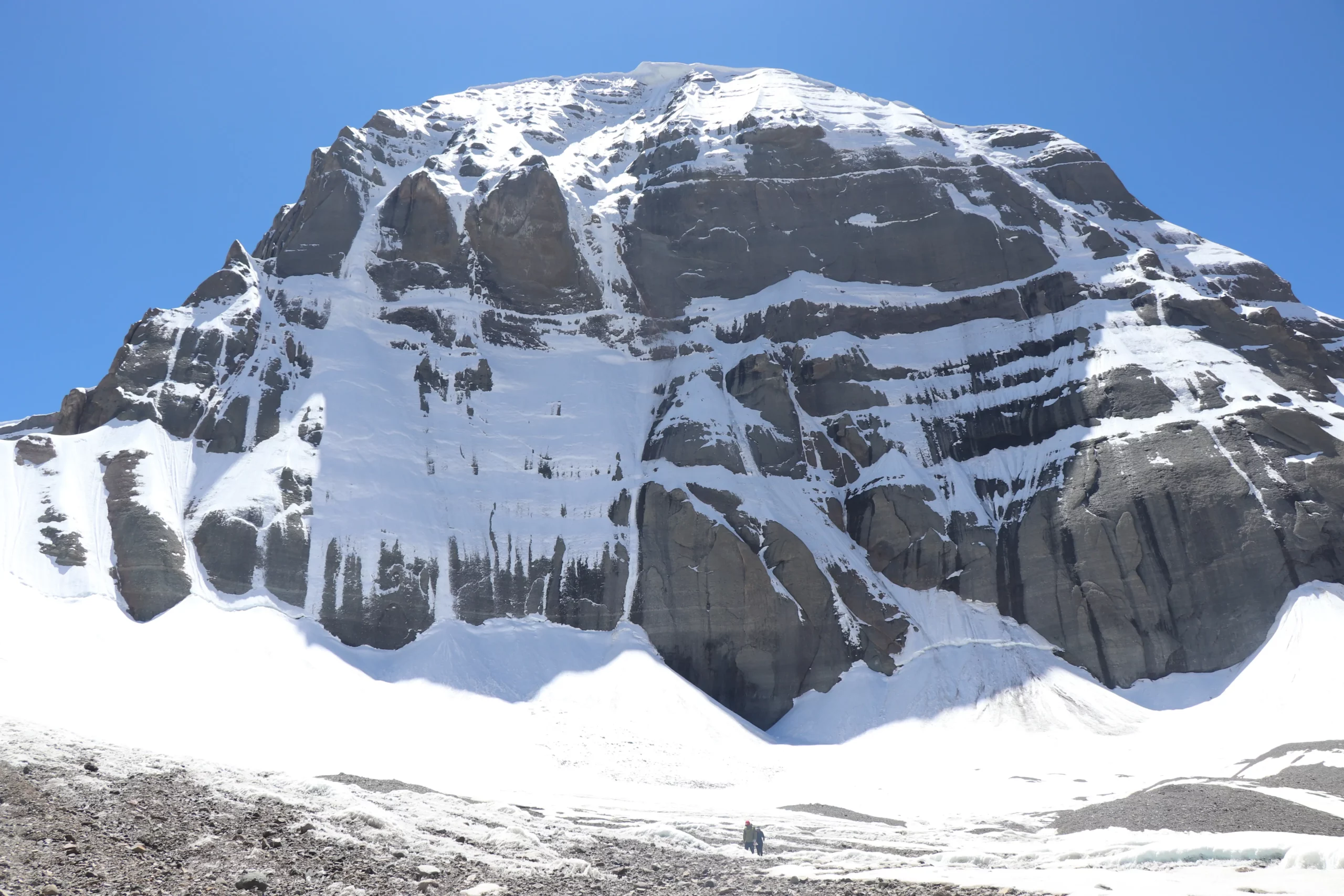 Stunning close-up of the sacred Mount Kailash in Tibet.