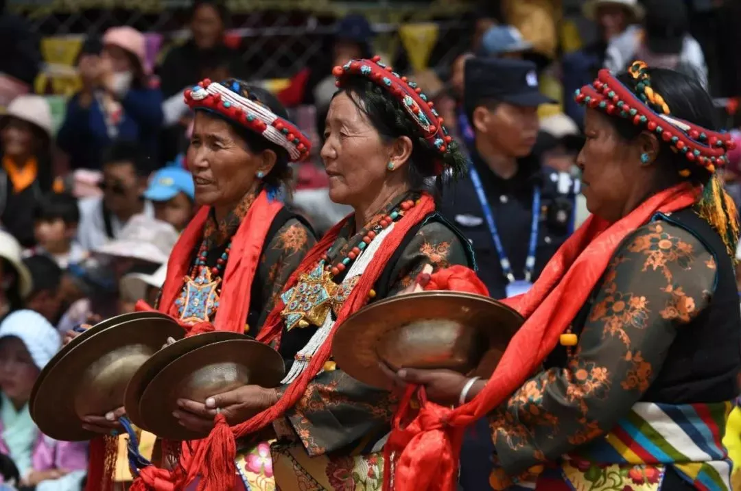 Devotees praying with devotion at Mount Kailash during the Saga Dawa Festival.