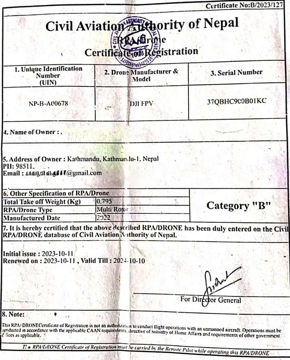 Drone Registration in Nepal.