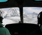 Aerial View of Everest Base Camp (EBC) area during Everest Helicopter Tour.