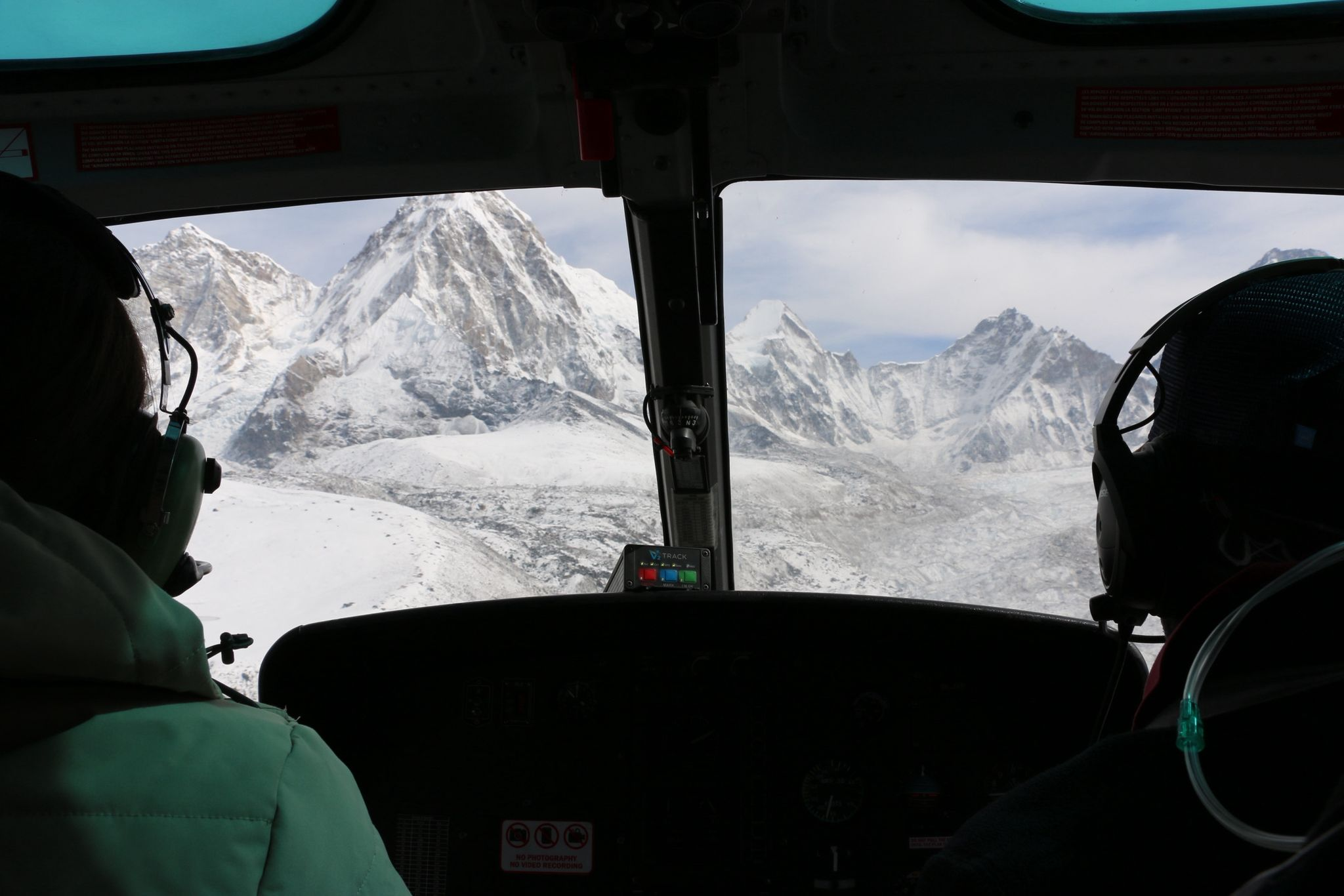 Aerial View of Everest Base Camp (EBC) area during Everest Helicopter Tour.