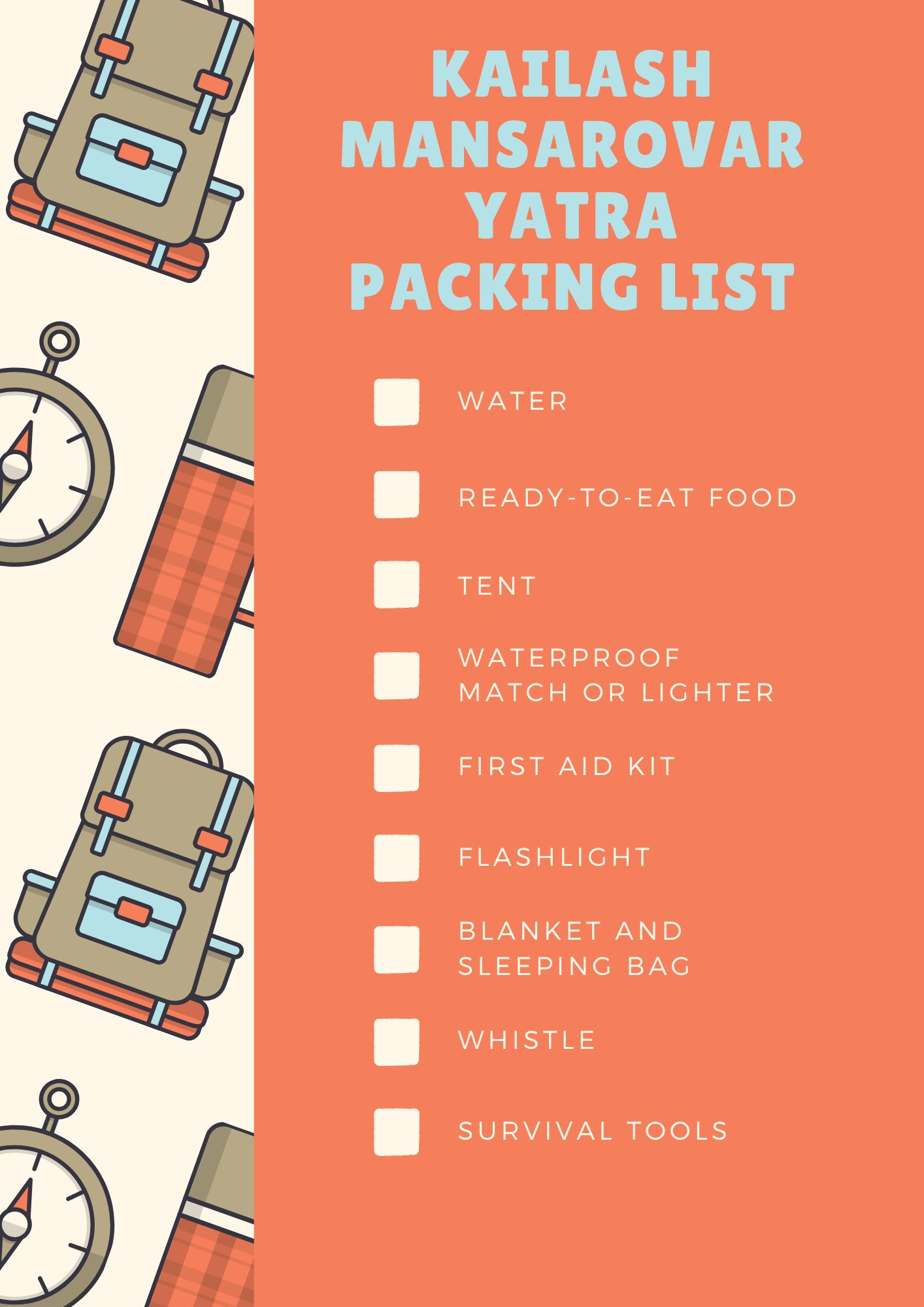 Kailash Mansarovar Yatra Packing List