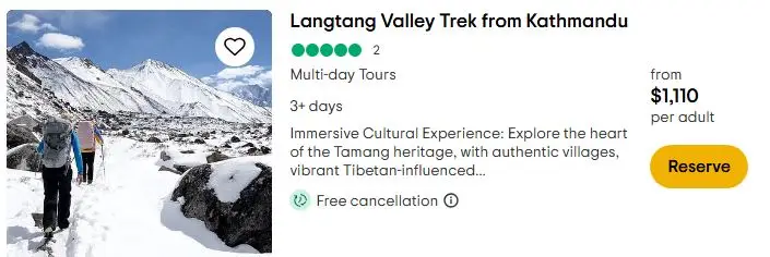 langtang Valley Trek with International Booking Platform.