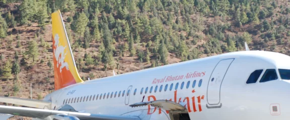 Landing at Paro International Airport – the gateway to Bhutan.