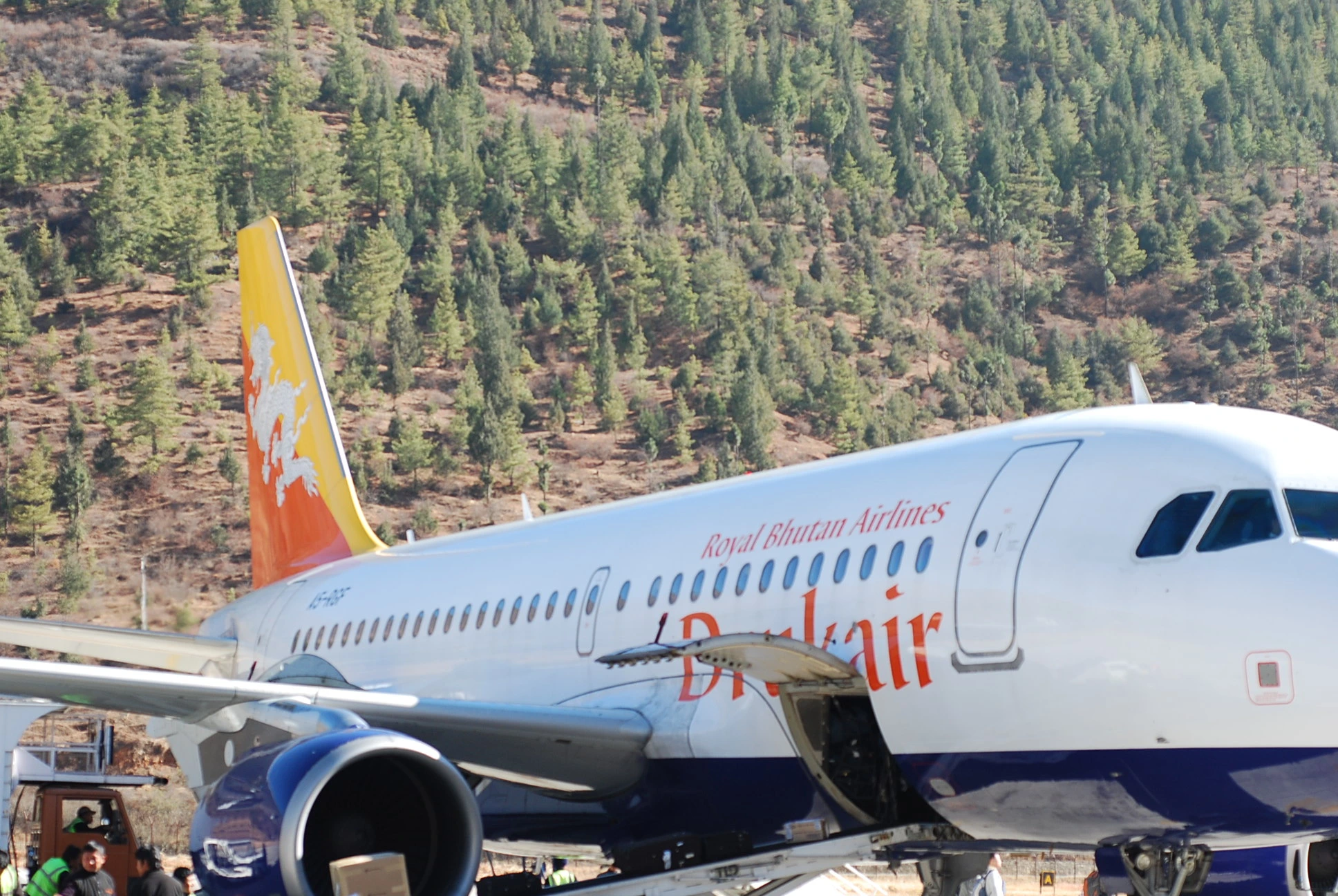 Landing at Paro International Airport – the gateway to Bhutan.