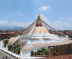 Boudhanath Stupa in Kathmandu, Nepal – a UNESCO World Heritage Site during Nepal Tibet Bhutan Tour.