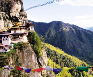 Tiger’s Nest Monastery perched on a cliff in Paro, iconic highlight of Bhutan Tour 3 Nights 4 Days.