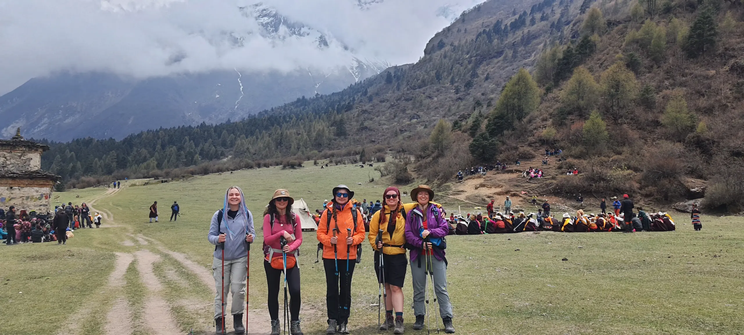 Our trekking team on the Manaslu Circuit Trek from Pokhara.