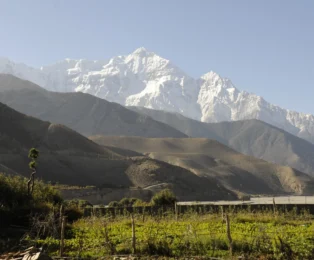Panoramic view from Muktinath on the Annapurna Circuit Trek from Pokhara