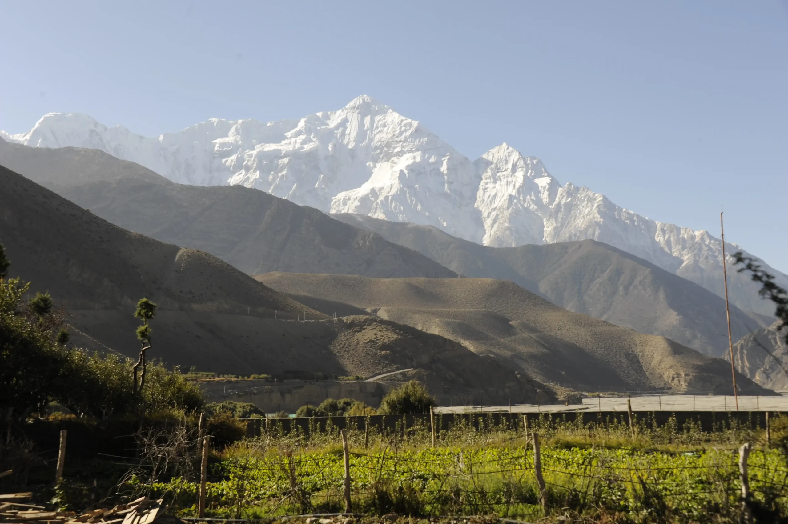 Panoramic view from Muktinath on the Annapurna Circuit Trek from Pokhara