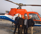 Kamal Dhodari with group during Everest helicopter tour experience in Nepal.