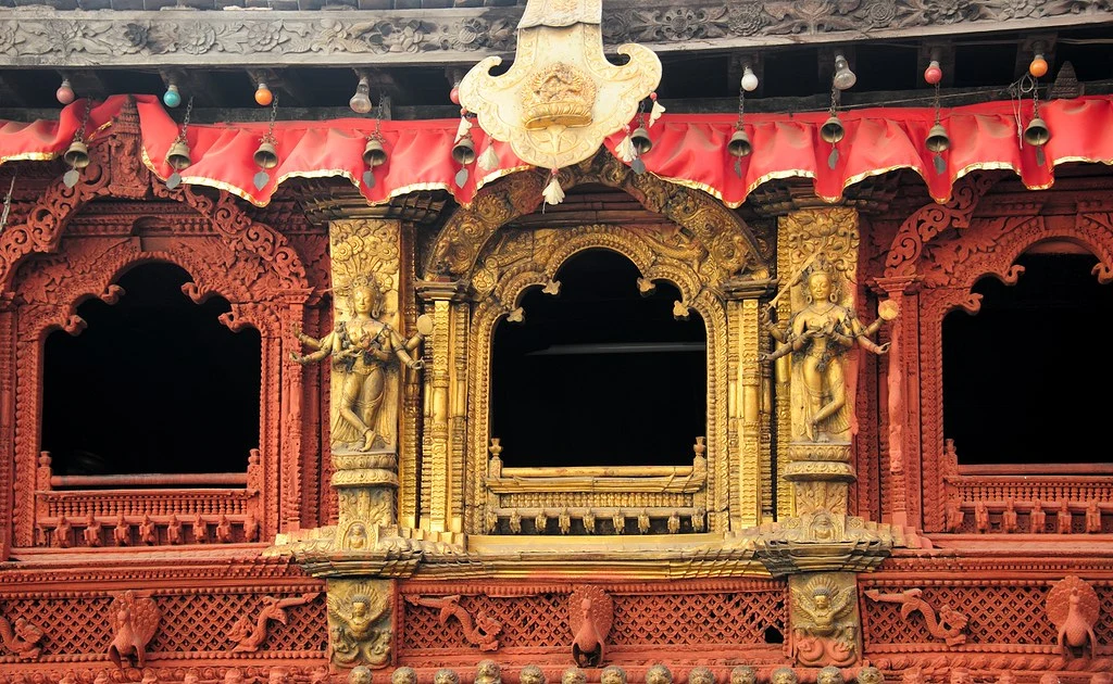 Historic Kumari Ghar in Kathmandu Durbar Square, the traditional residence of Nepal’s Living Goddess Kumari