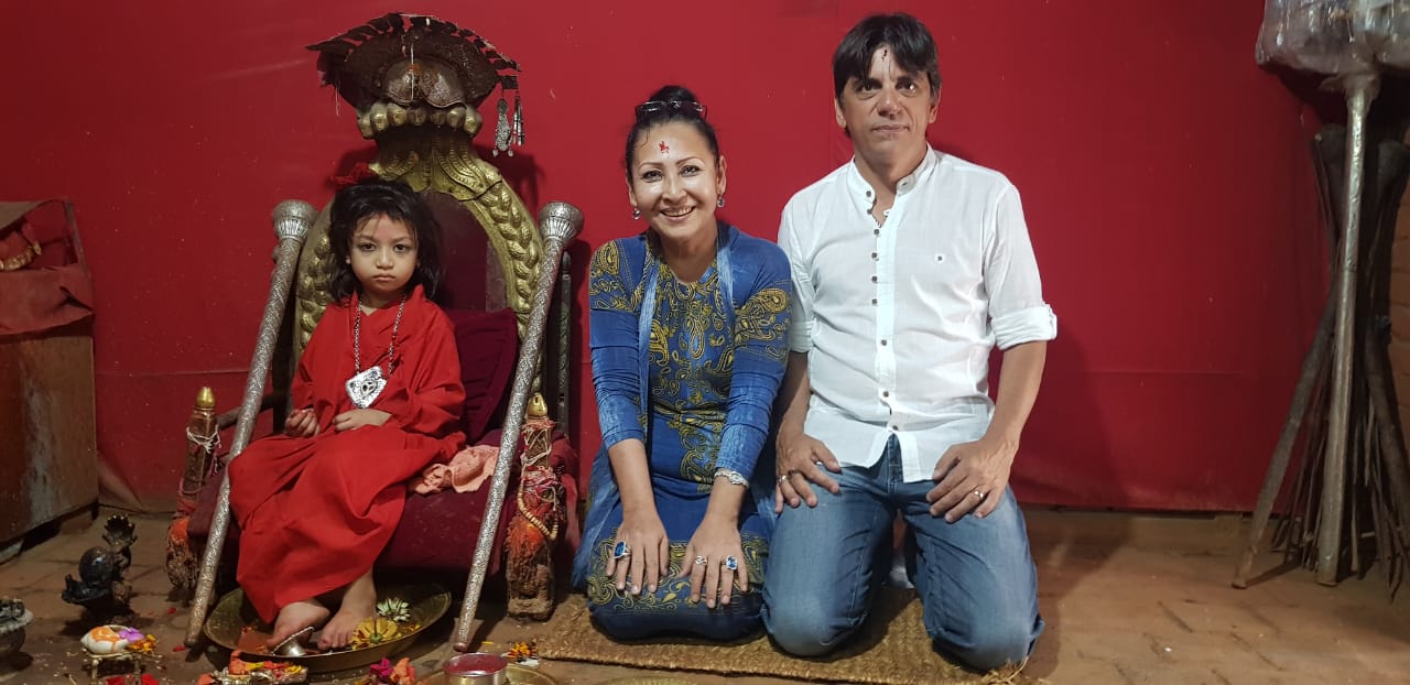 Kumari of Patan with Tourist.