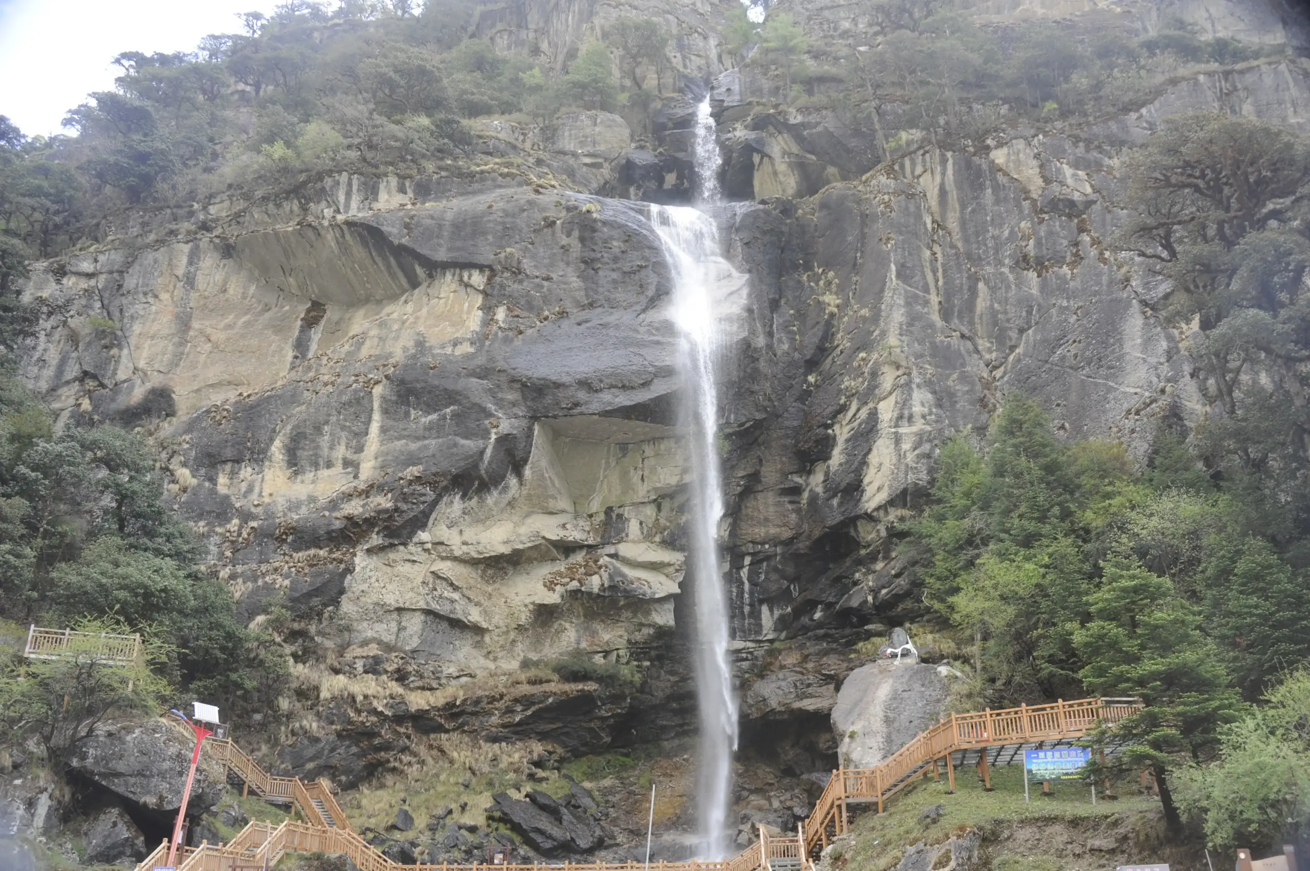 Waterfall and Himalayan landscape during Kailash Mansarovar Yatra 2026 journey through Tibet