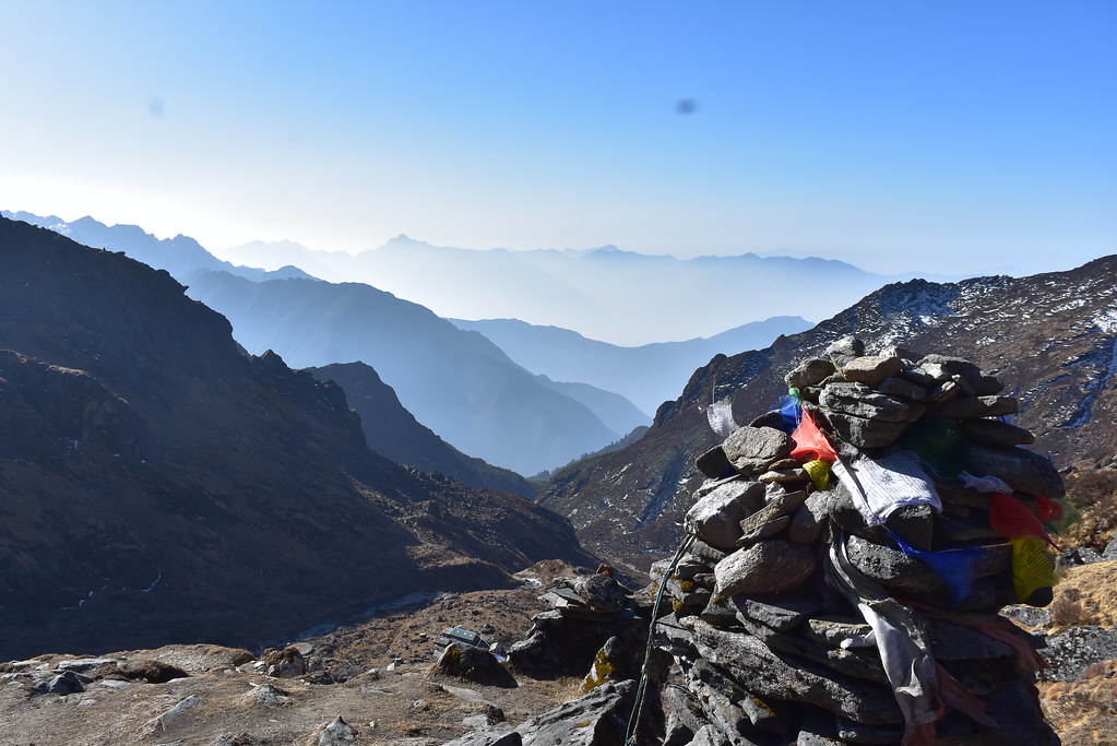 Scenic Hinku Valley view on the Mera Peak climbing route in Nepal.