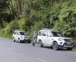 Comfortable jeeps ready for the Best of Nepal Tour.