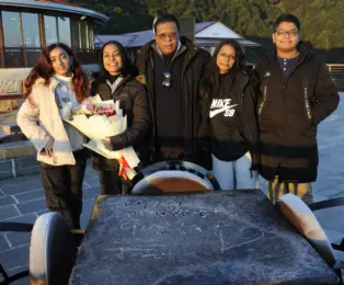 Special family moment while exploring Nepal on the Best of Nepal Tour: Everest, Pokhara and Chitwan.